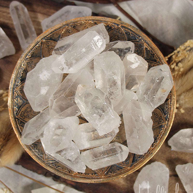 Crystals for Home include Clear Quartz, Amethyst, and Black Tourmaline.