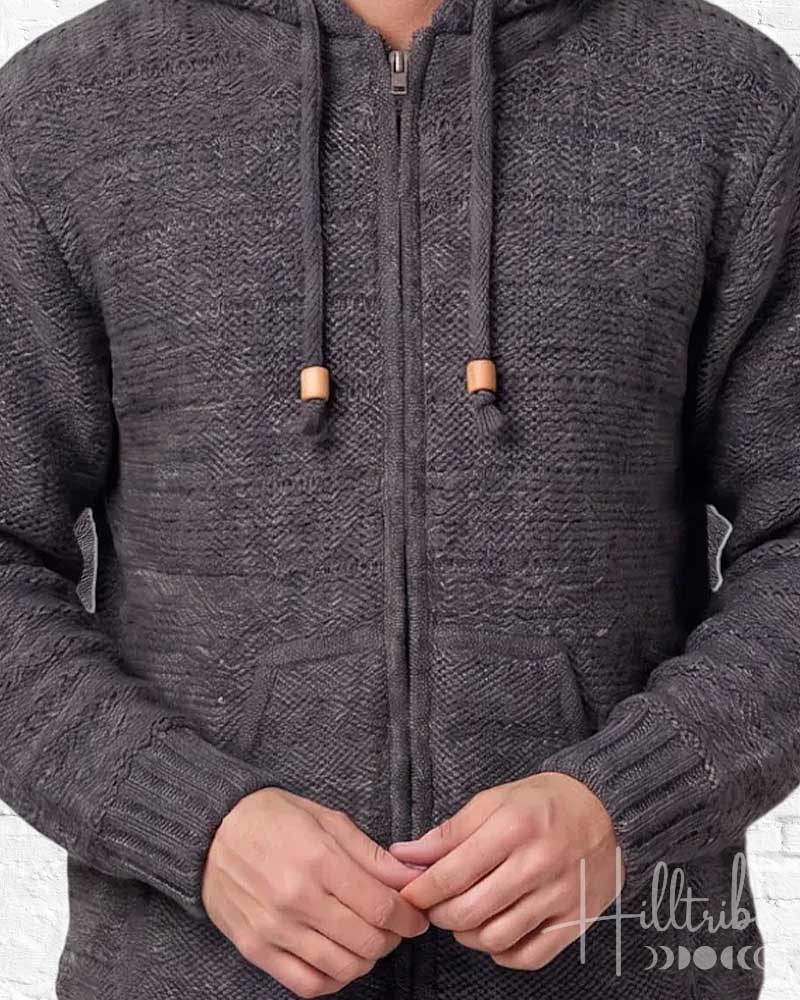 New Zealand wool sweater in charcoal