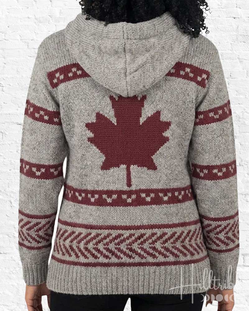 Maple Leaf Ice Cardigan made from New Zealand wool