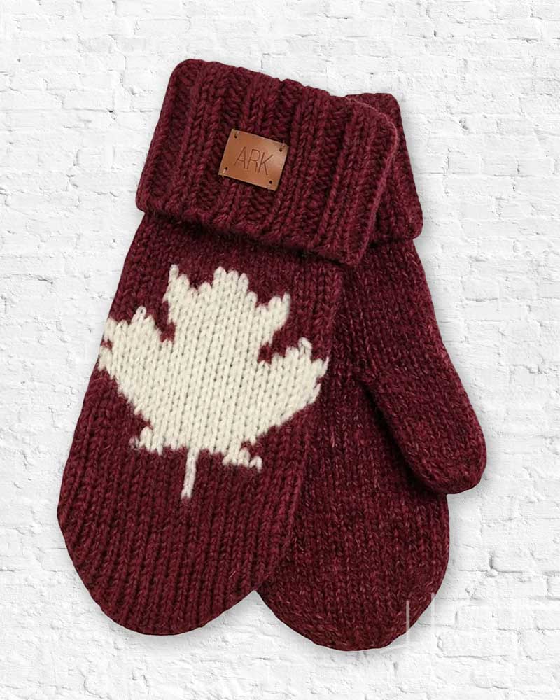 Maple Leaf Wool Mittens