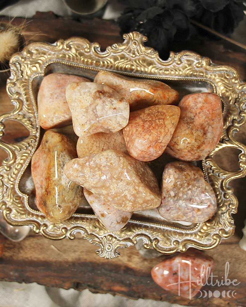 Tumbled Pink Moss Agate