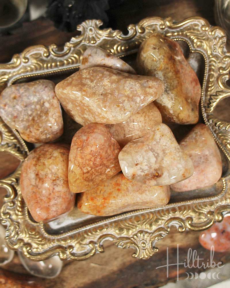 Tumbled Pink Moss Agate