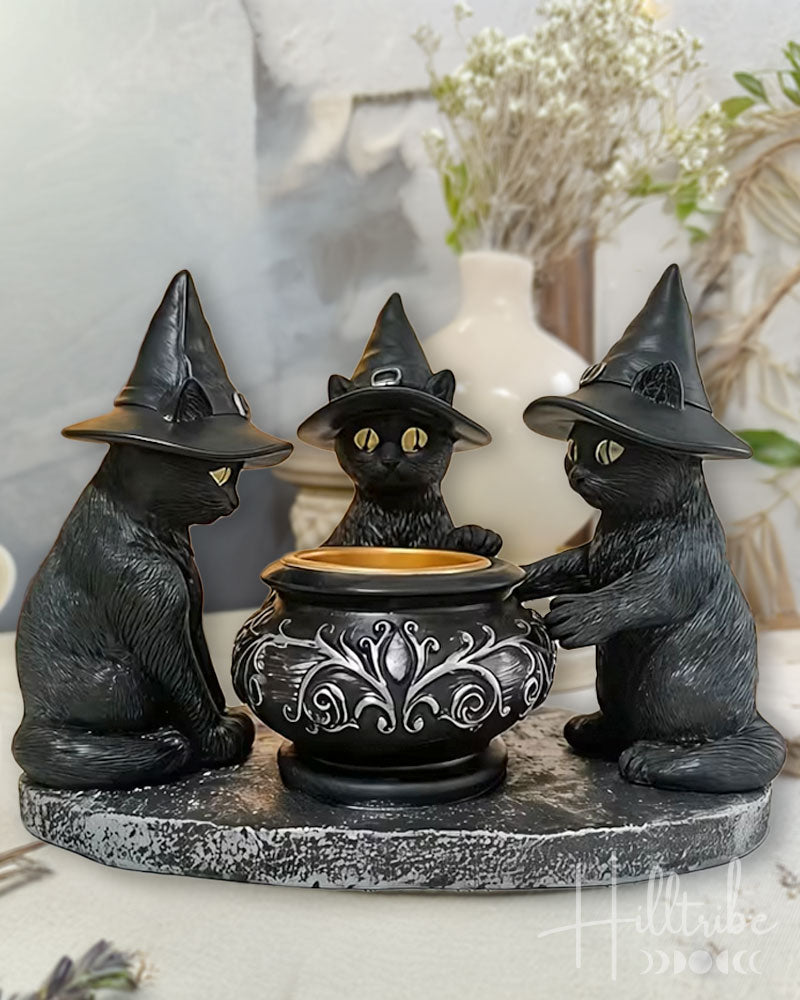 Witchy Cats Cone Incense Holder