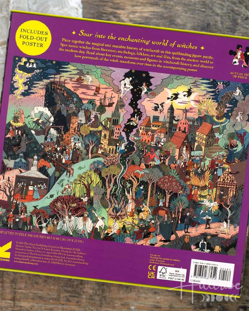 Cover of 'The World of Witches' book with colorful illustration of witches and village.