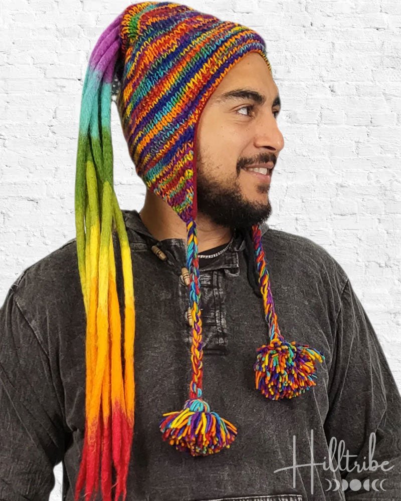 Rainbow Rasta Hat from Hilltribe Ontario