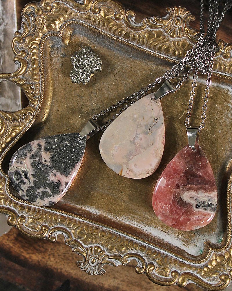 Rhodocrosite Earth Stone Necklace from Hilltribe Ontario