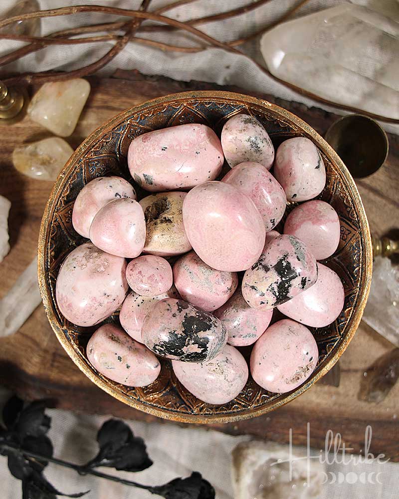 Rhodonite Tumbled from Hilltribe Ontario