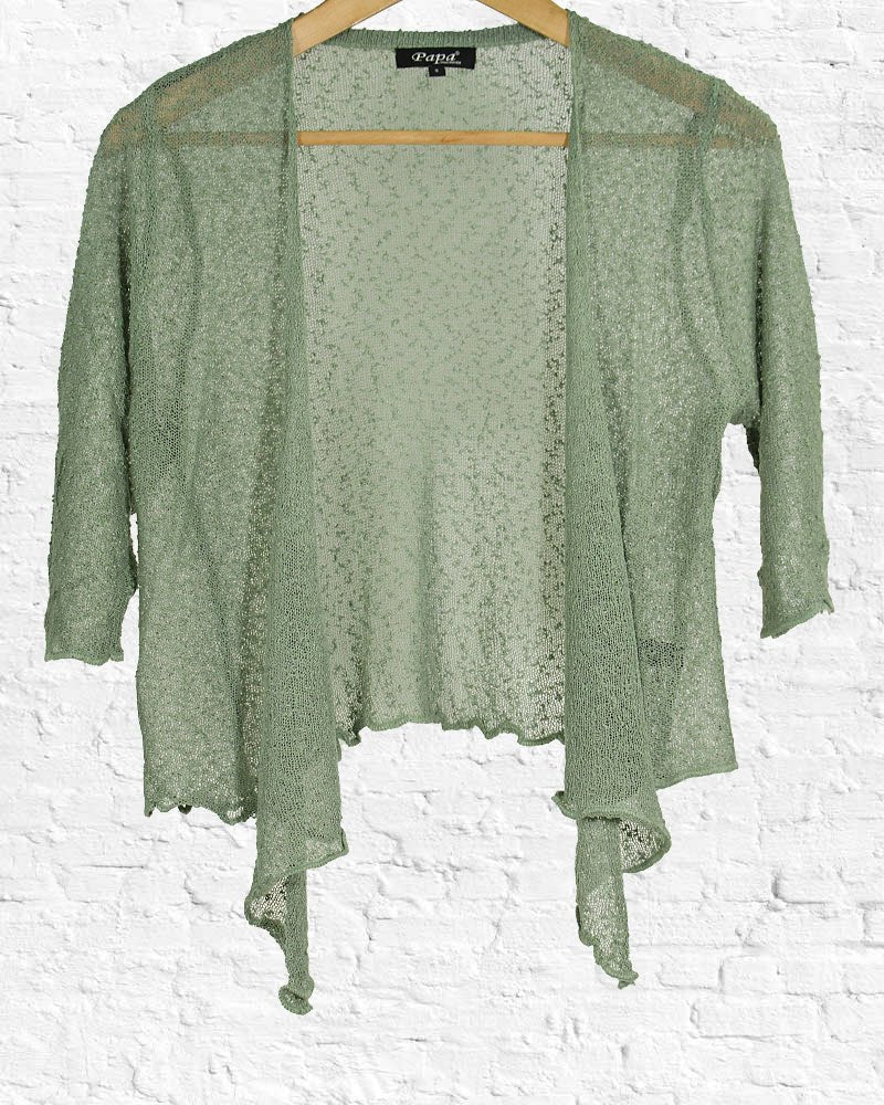 Sage Open Tie Mesh Cardigan from Hilltribe Ontario