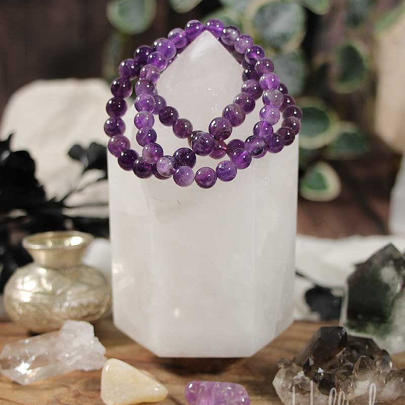 Amethyst Gemstone Power Bracelet 6-8mm from Hilltribe Ontario