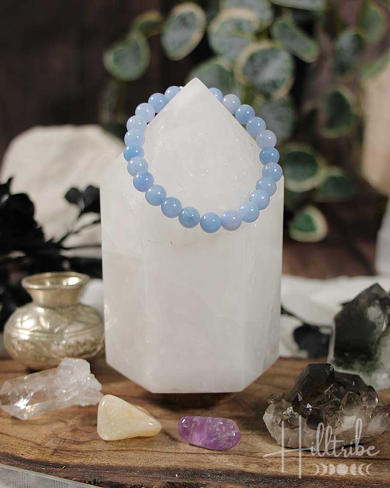 Aquamarine Gemstone Power Bracelet 5-7mm from Hilltribe Ontario