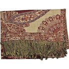 Burgundy Paisley Print Pashmina from Hilltribe Ontario