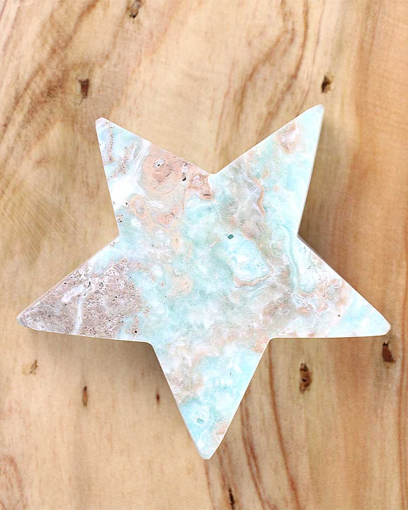 Caribbean Blue Calcite Star from Hilltribe Ontario