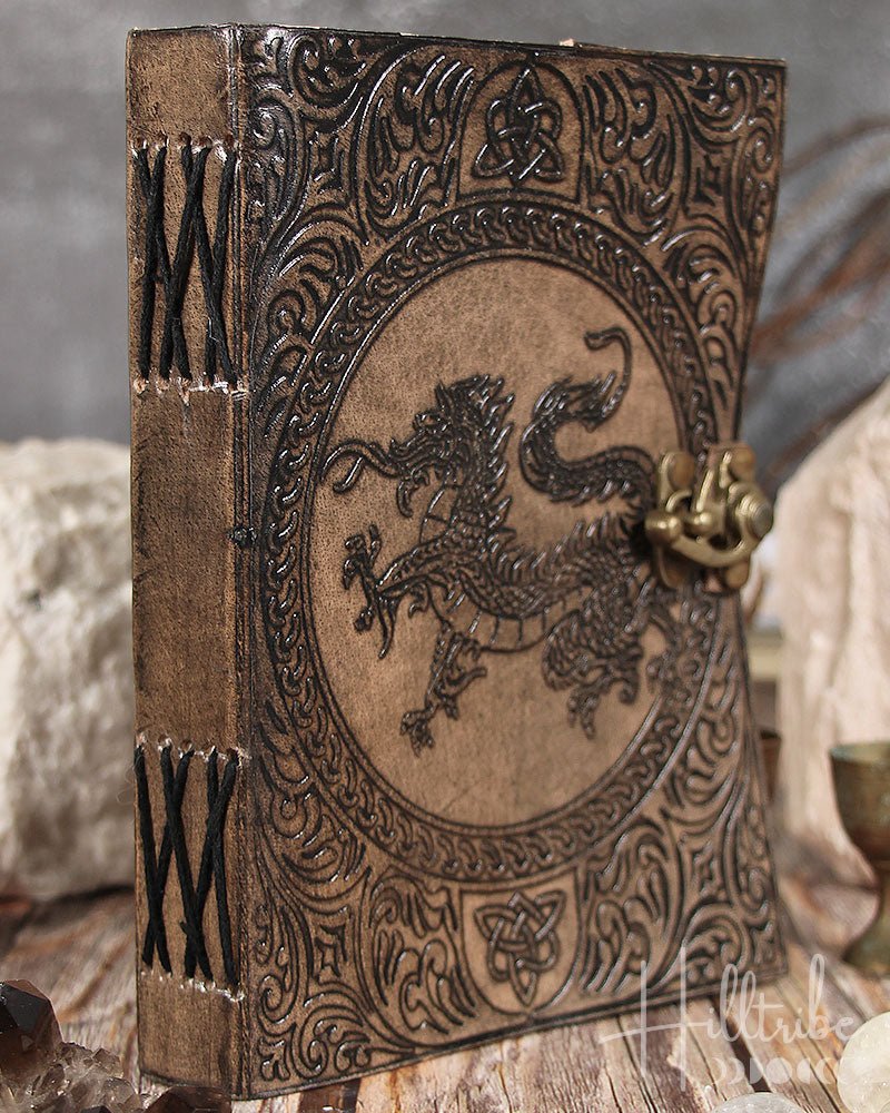 Celtic Dragon Leather Journal from Hilltribe Ontario