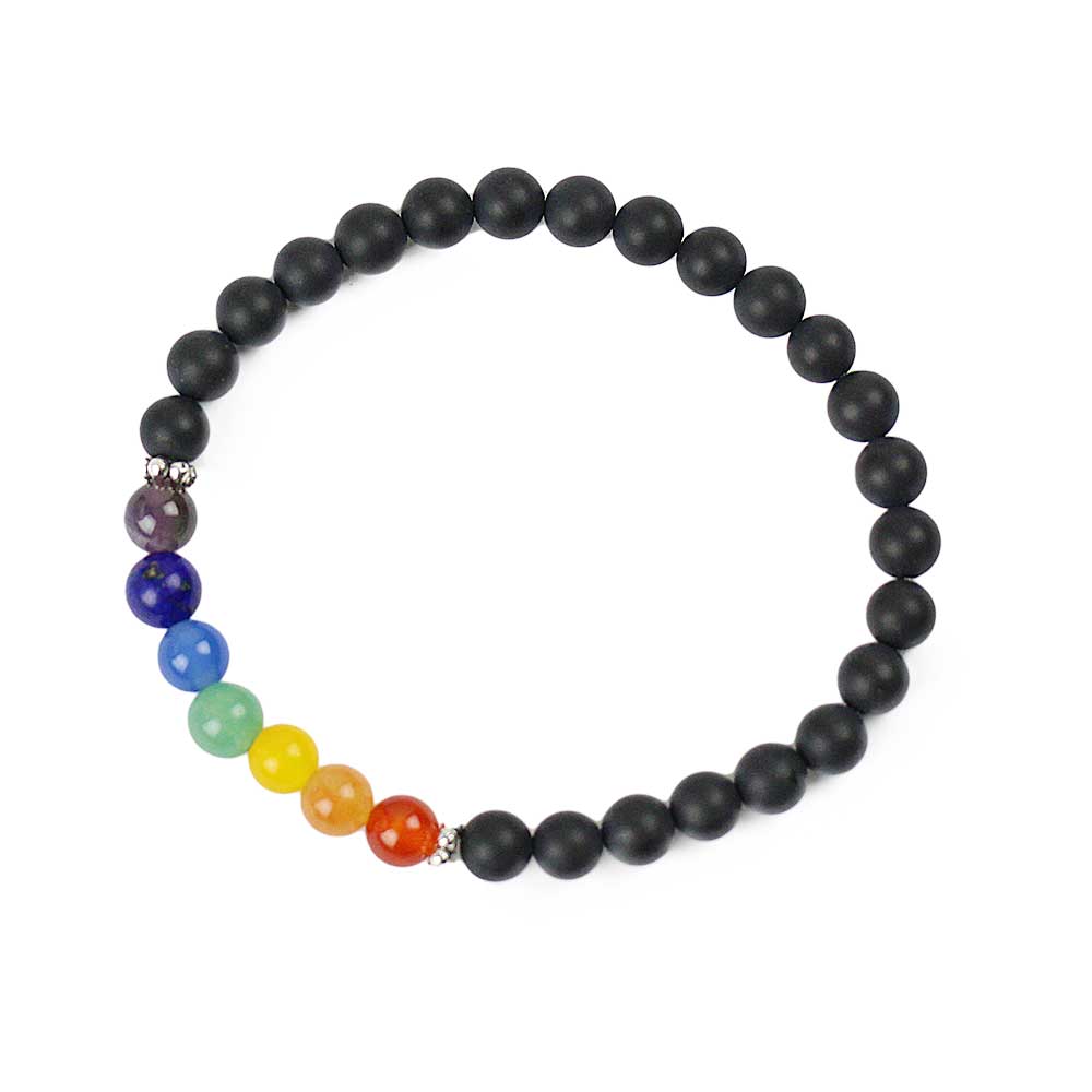Chakra Gemstone & Shungite Bracelet from Hilltribe Ontario