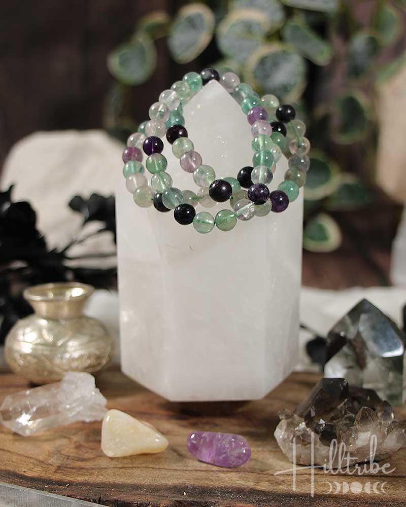 Fluorite Gemstone Power Bracelet 8mm from Hilltribe Ontario