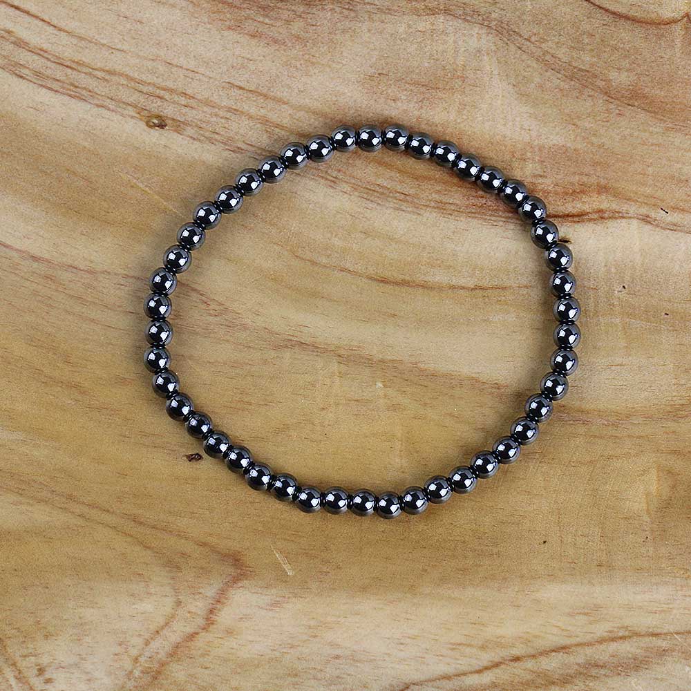Hematite Gemstone Power Bracelet 4mm from Hilltribe Ontario