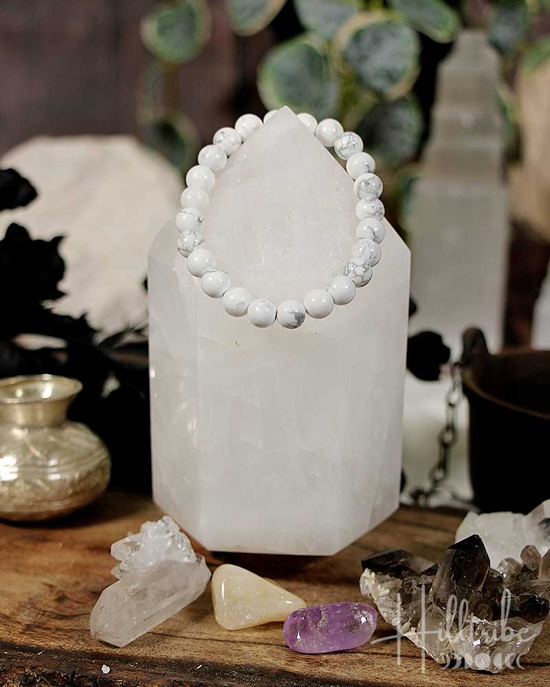 Howlite Gemstone Power Bracelet 8mm from Hilltribe Ontario