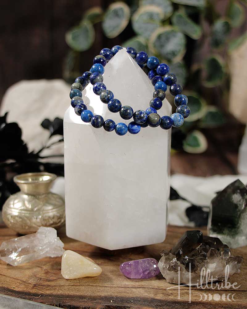 Lapis Lazuli Gemstone Power Bracelet 8mm from Hilltribe Ontario