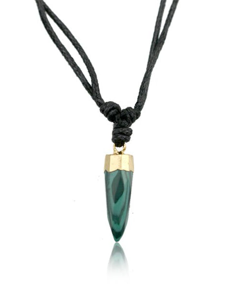 Malachite (syn) Point Adjustable Necklace from Hilltribe Ontario