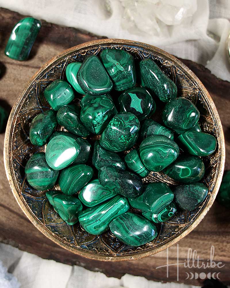 Malachite Tumbled 2cm from Hilltribe Ontario