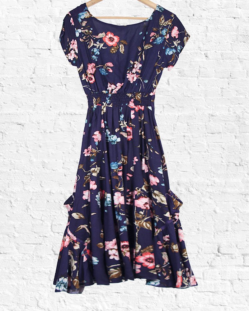 Navy Flower Swing Dress from Hilltribe Ontario