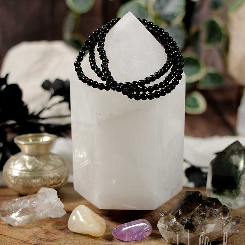 Obsidian Gemstone Power Bracelet 4mm from Hilltribe Ontario