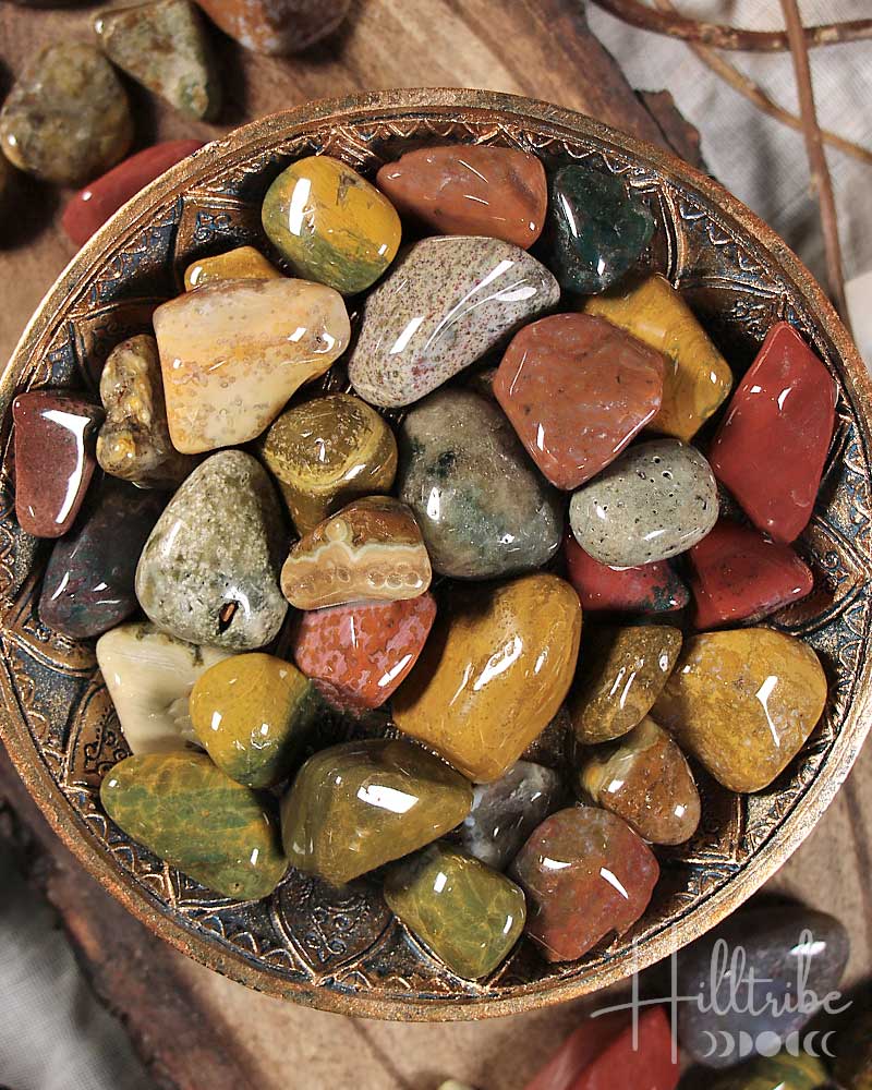 Ocean Jasper Tumbled from Hilltribe Ontario