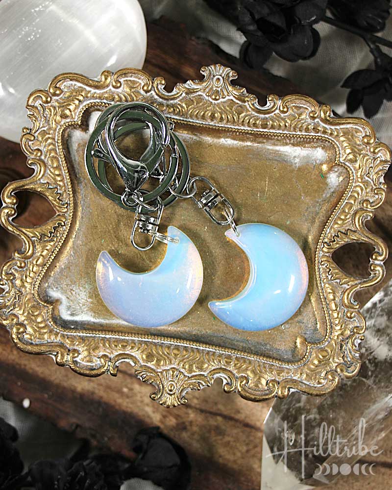 Opalite Moon Keyring from Hilltribe Ontario