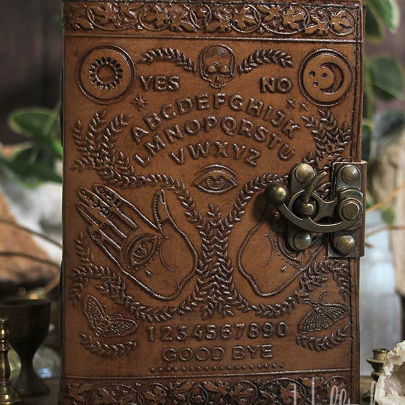 Ouija Grimoire Spirit Board Leather Journal from Hilltribe Ontario