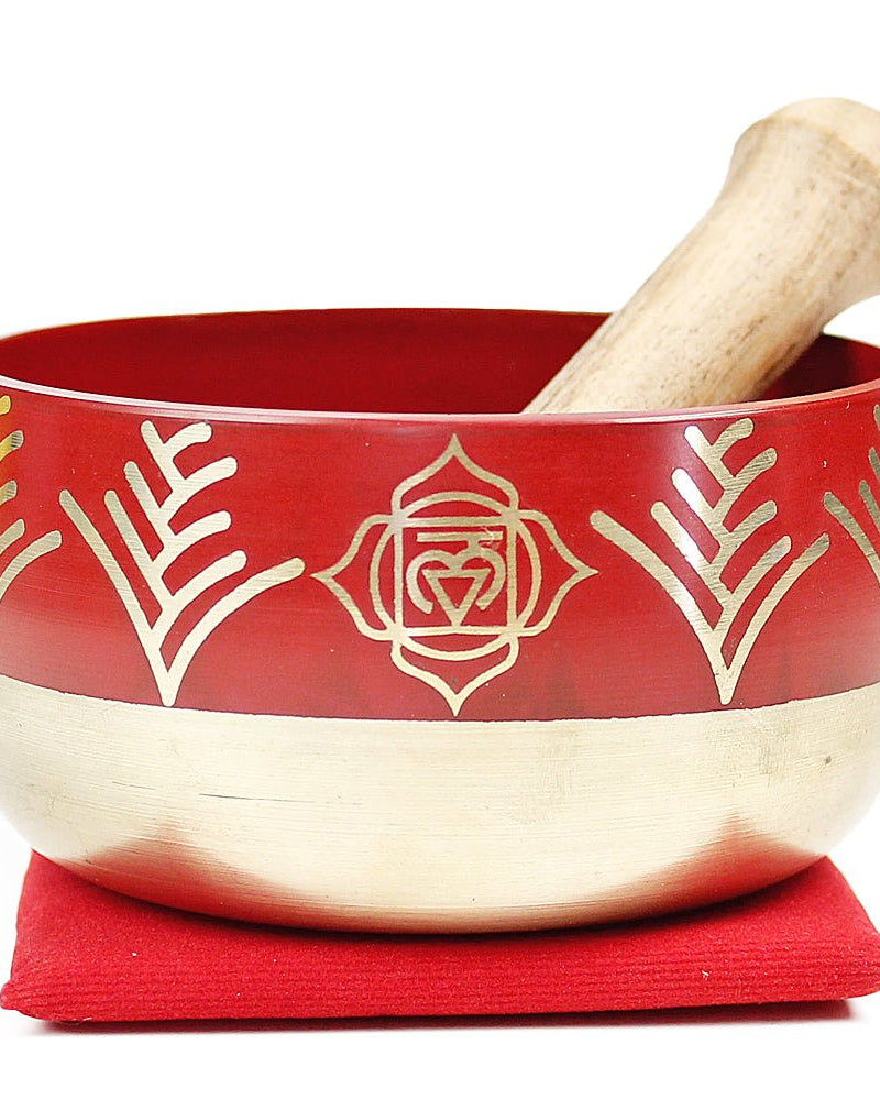 Root Chakra (Red) Singing Bowl Gift Set Medium from Hilltribe Ontario