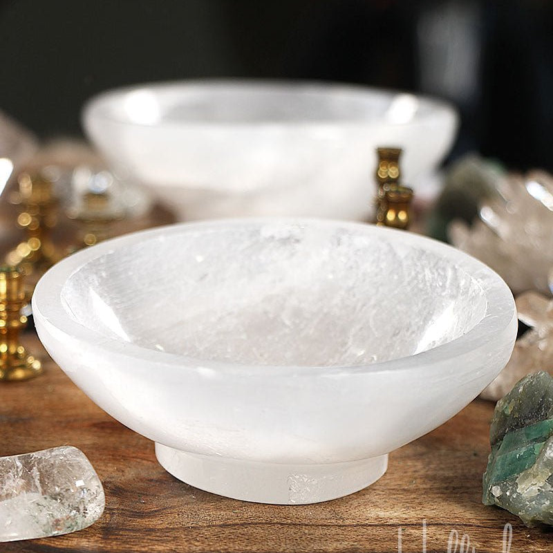 Selenite Charging Bowl on Stand from Hilltribe Ontario