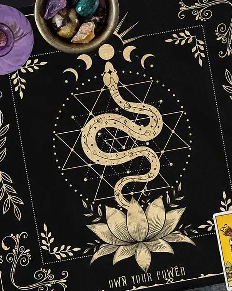 Serpent + Lotus Tarot/Oracle Cloth from Hilltribe Ontario