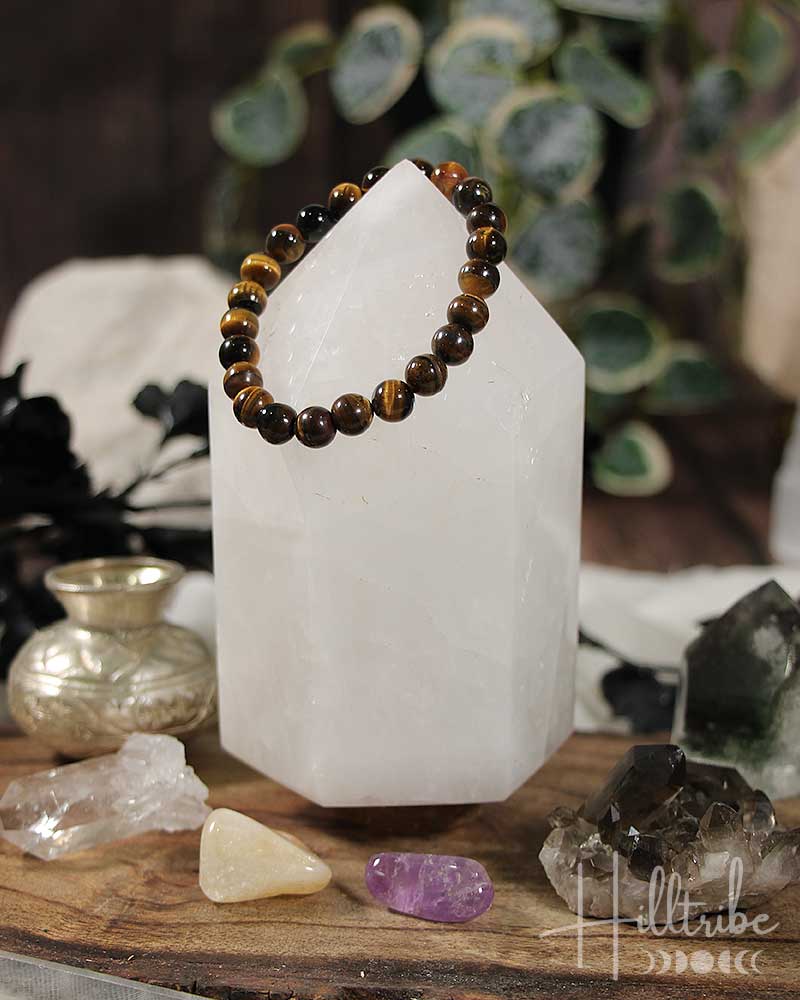 Tiger Eye Gemstone Power Bracelet 8mm from Hilltribe Ontario