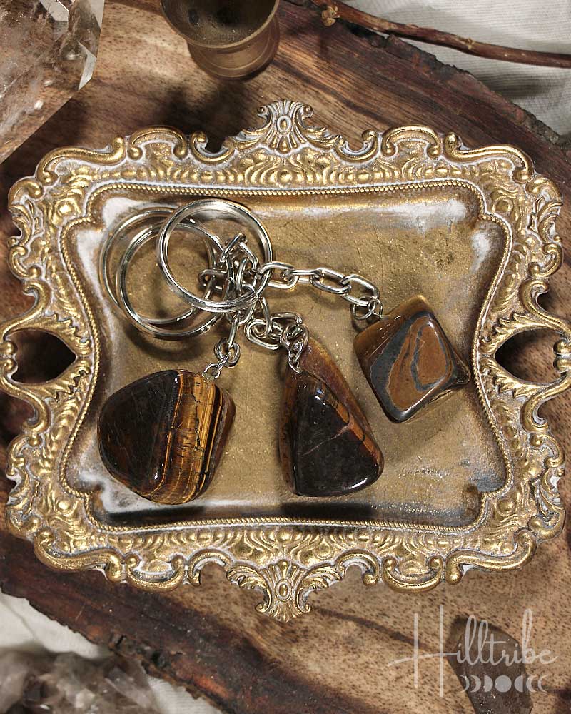 Tiger Eye Tumbled Key Chain from Hilltribe Ontario