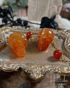 Crystal Skull Pendulum Carnelian