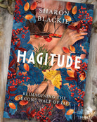 Book cover of 'Hagitude' by Sharon Blackie with autumnal design