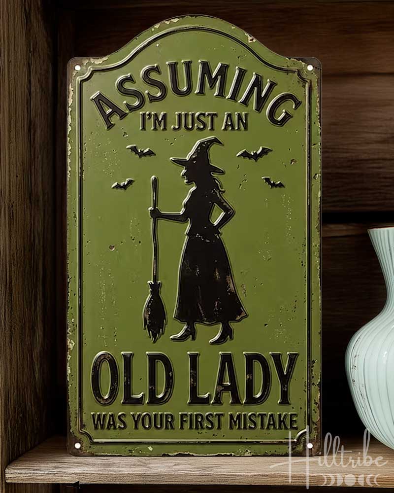 Assuming I am just an Old Lady was Your First Mistake tin sign