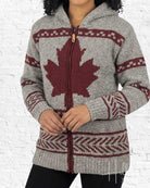 Maple Leaf Ice Cardigan made from New Zealand wool