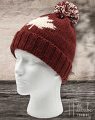 Cozy Wool Beanie with Maple Leaf Design