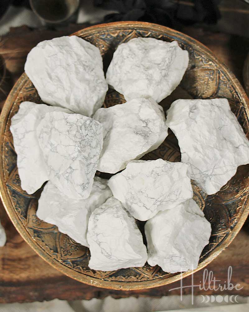 Raw Howlite gemstone pieces