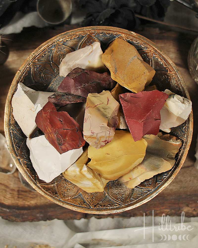 Raw Mookaite gemstones