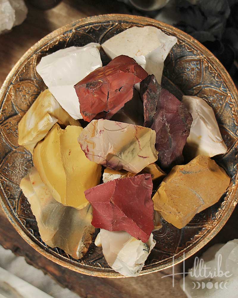 Raw Mookaite gemstones