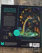 Jigsaw puzzle box cover featuring Norse mythology with colorful illustrations and a rainbow.