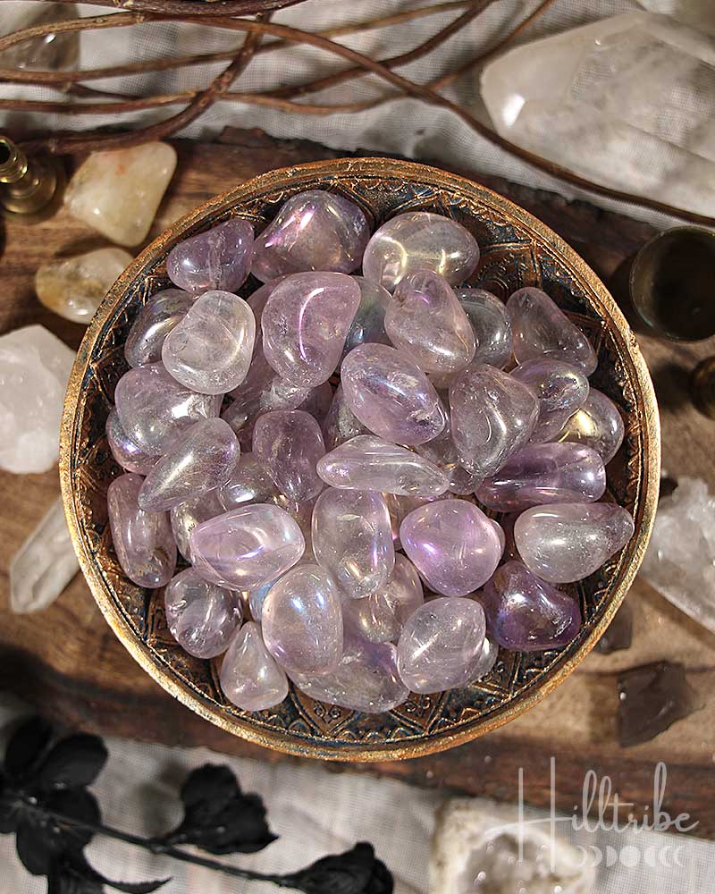 Angel Aura Amethyst Tumbled from Hilltribe Ontario