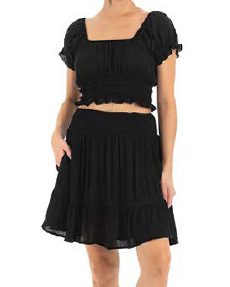Black Crepe Crop Top from Hilltribe Ontario