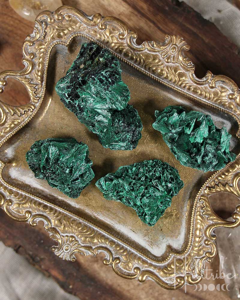 Natural Fibrous Malachite from Hilltribe Ontario