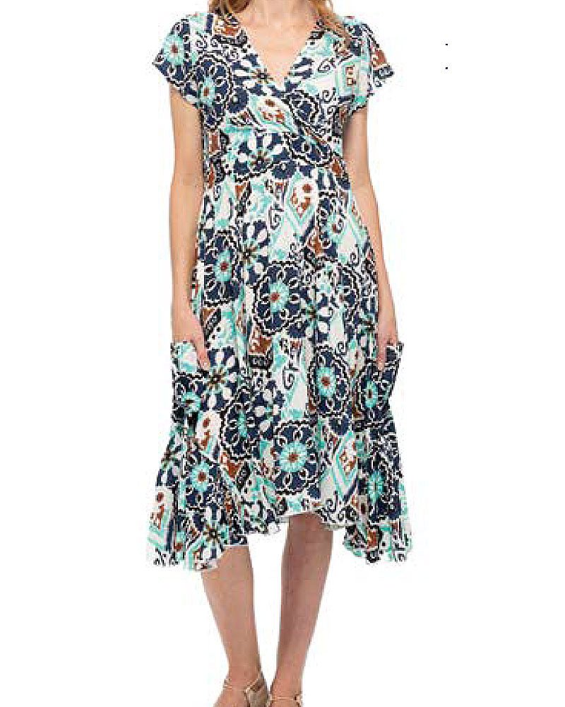 Navy Mandala Swing Dress from Hilltribe Ontario