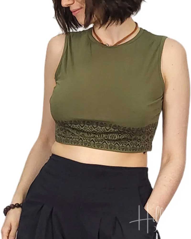Olive Ada Crop Tank Top from Hilltribe Ontario