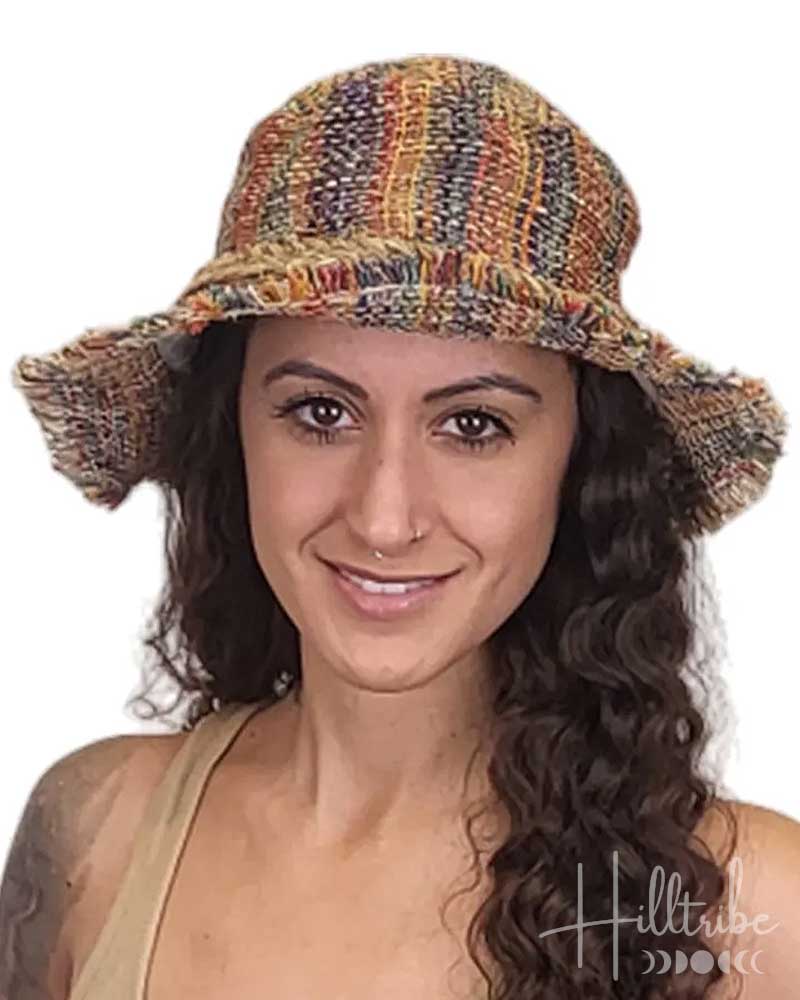 Rainbow Tamarindo Wire Rim Fringe Hat from Hilltribe Ontario