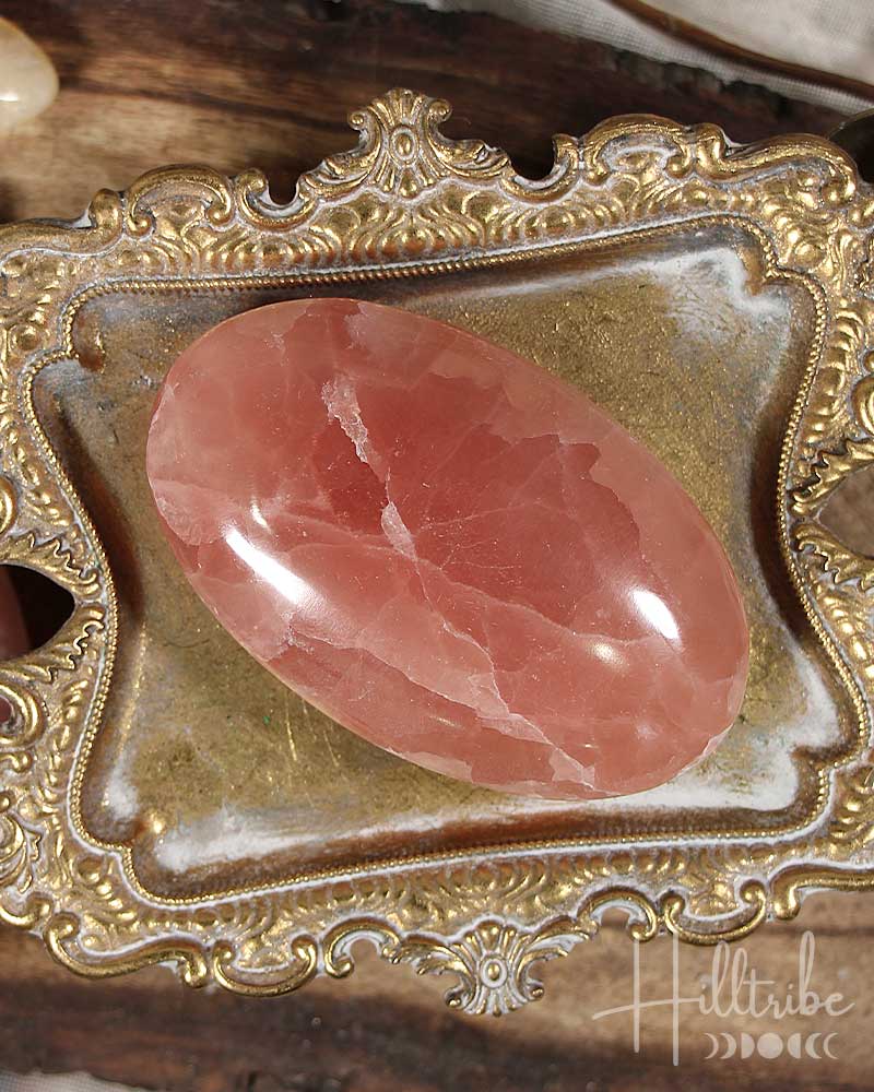 Rose Calcite Palm Stone from Hilltribe Ontario